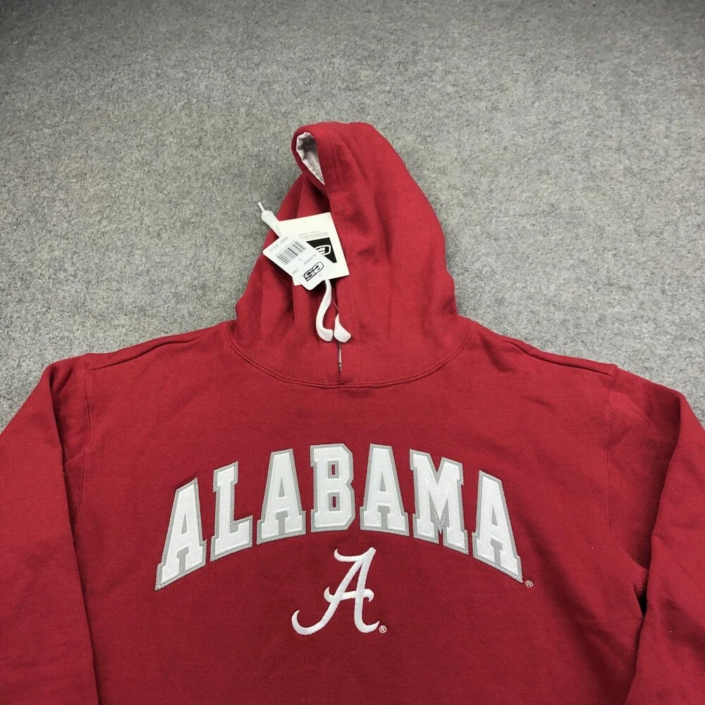 Alabama Crimson Tide Hoodie Mens Large Red NCAA Football C5 Pullover Sweatshirt